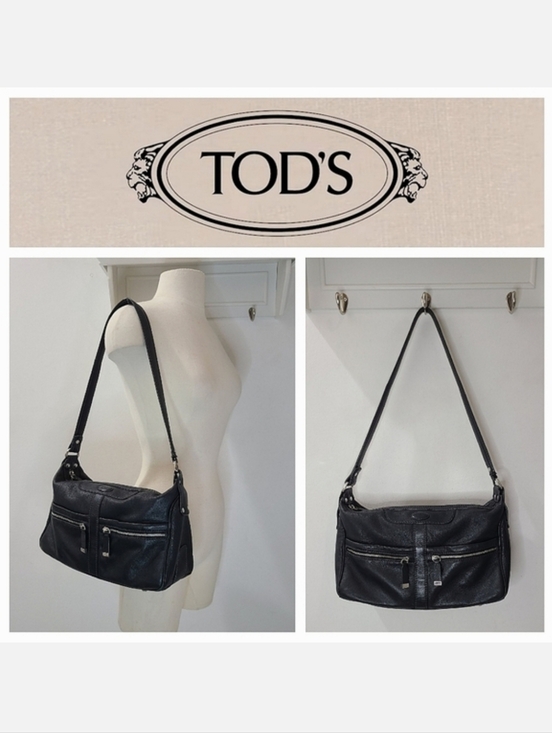 Tod's Handbags - TOD'S Black Miky Genuine Leather Shoulder Bag Handcrafted in Italy